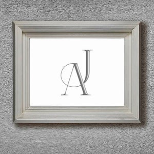 Custom Interlocking AJ JA Wedding Monogram Logo Printable Digital ...