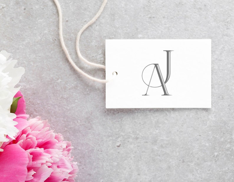 Custom Interlocking AJ JA Wedding Monogram Logo Printable Digital ...
