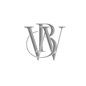 May include: A silver monogram logo with the letters "VB" intertwined.