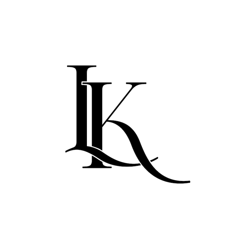Custom KL LK Interlocking Wedding Monogram Logo Printable - Etsy