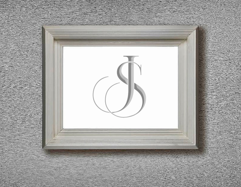 Custom Interlocking JS SJ Wedding Monogram Logo Printable Digital Download
