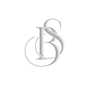 May include: A silver monogram with the letters "B" and "S" intertwined.