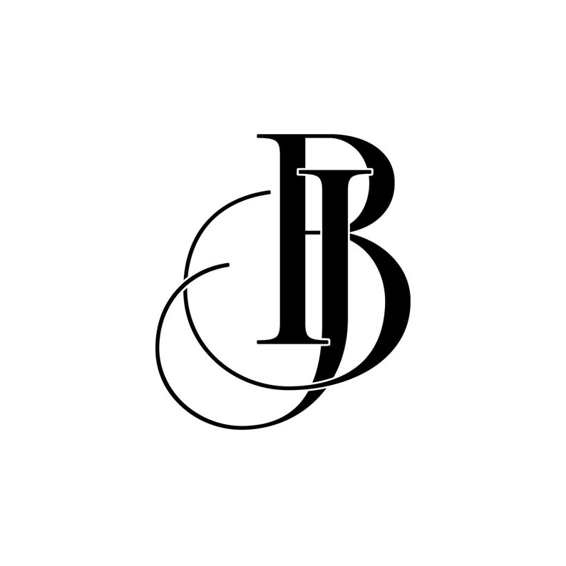 Custom Interlocking BJ JB Wedding Monogram Printable Digital - Etsy