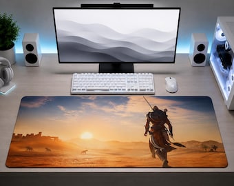 Tappetino da scrivania/Tappetino per mouse da gioco XXL con stampa di paesaggio desertico, ideale per videogiochi.