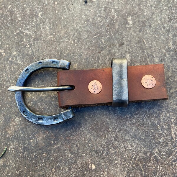 Hand Forged Horseshoe Belt Buckle