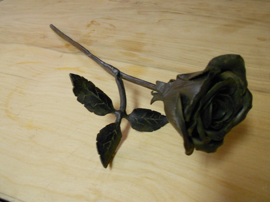 Hand-forged Iron Rose - Etsy