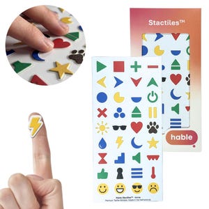 Stactiles, 36 Tactile Icon Stickers for Visually Impaired: Raised Markers, High Contrast Identification