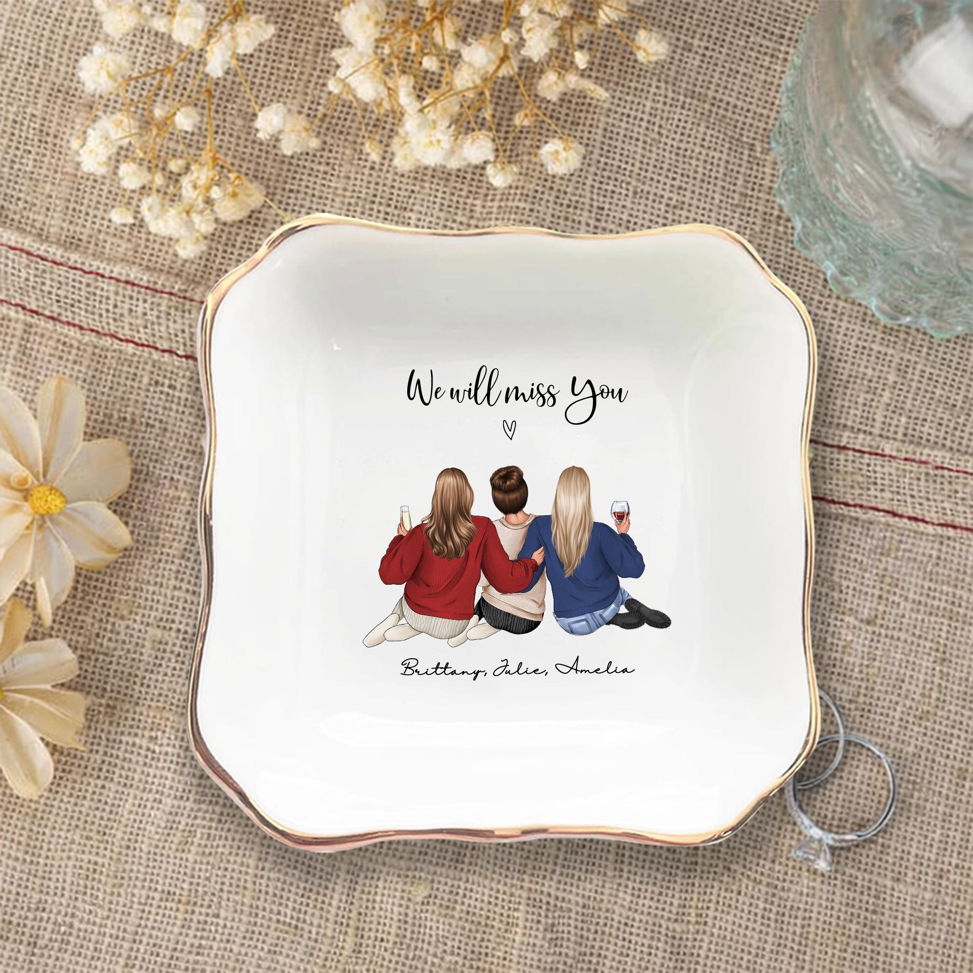 Coworker Leaving Gift Ring Dish, Colleague Going Away Jewelry Tray, Retirement, New Job Gift, New Chapter Ceramic Trinket Dish, friend gift