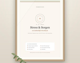 Stress & Worry Self-Help Workbook A4 PDF Mindfulness Printable