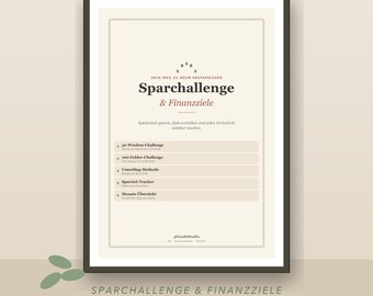 Savings Challenge Printable (German) | 52 Weeks & Financial Goals (A4 PDF)