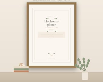 Printable Wedding Planner (German) | Wedding Checklist & Budget Planner | Guest List, Seating Plan, Timeline | A4 PDF Instant Download & Print