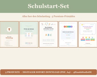 Back to School Set 5-in-1: Starting School, Preschool, ABCs, Numbers (Printable PDF)