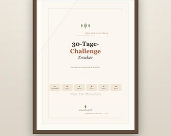 30-Day Challenge Tracker Printable A4 PDF Set Instant Download