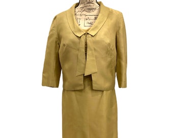 Miss Elliette Silk Cocktail Dress with Jacket NEEDS RESTORATION Vintage 1962