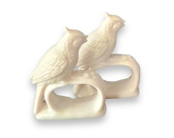 Ardalt Japan Ceramic Napkin Rings, Japanese White Porcelain Birds
