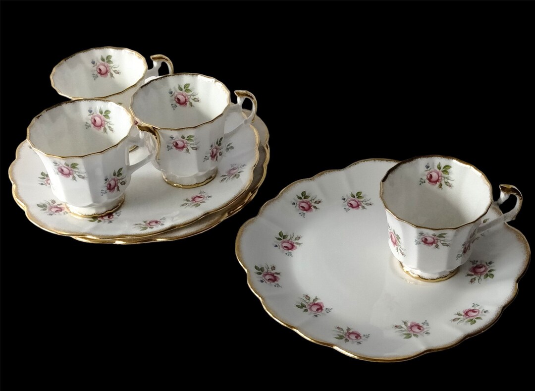 Set of 4 Elizabethan Fine Bone China Tea Snack Sets Vintage Etsy