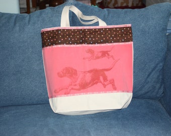 Running Dog Big Canvas Tote Bag