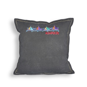 Acapulo Beach Vibes T-shirt throw pillow - 16 x 16-inch Bohemian Decor