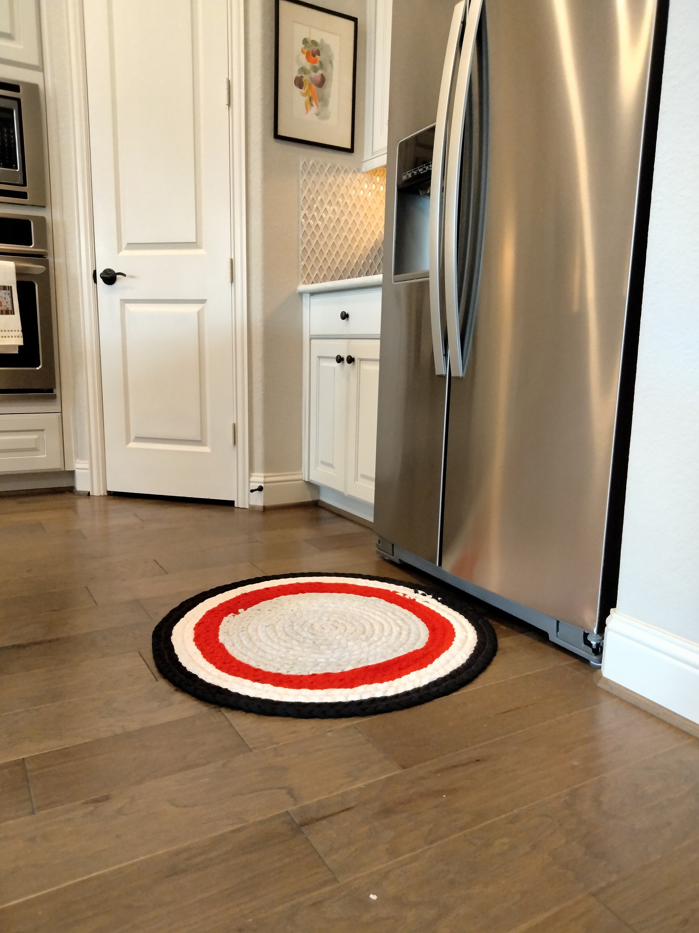 Bullseye Braided Rug Round 32-inch Black White Red Gray - Etsy