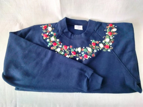 Navy Long Sleeve Festive Sweatshirt - image 5