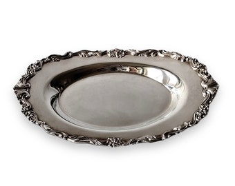 Vintage Silver Small Oval Tray 10-inches x 6-inches
