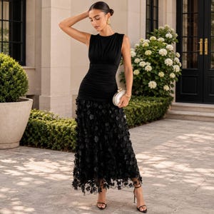 tiger mist blue dress ELARINA MIDI Nué ETERNITY CRYSTAL Black Size:3X vintage Lace wedding dresses Strapless Tie sash 95%