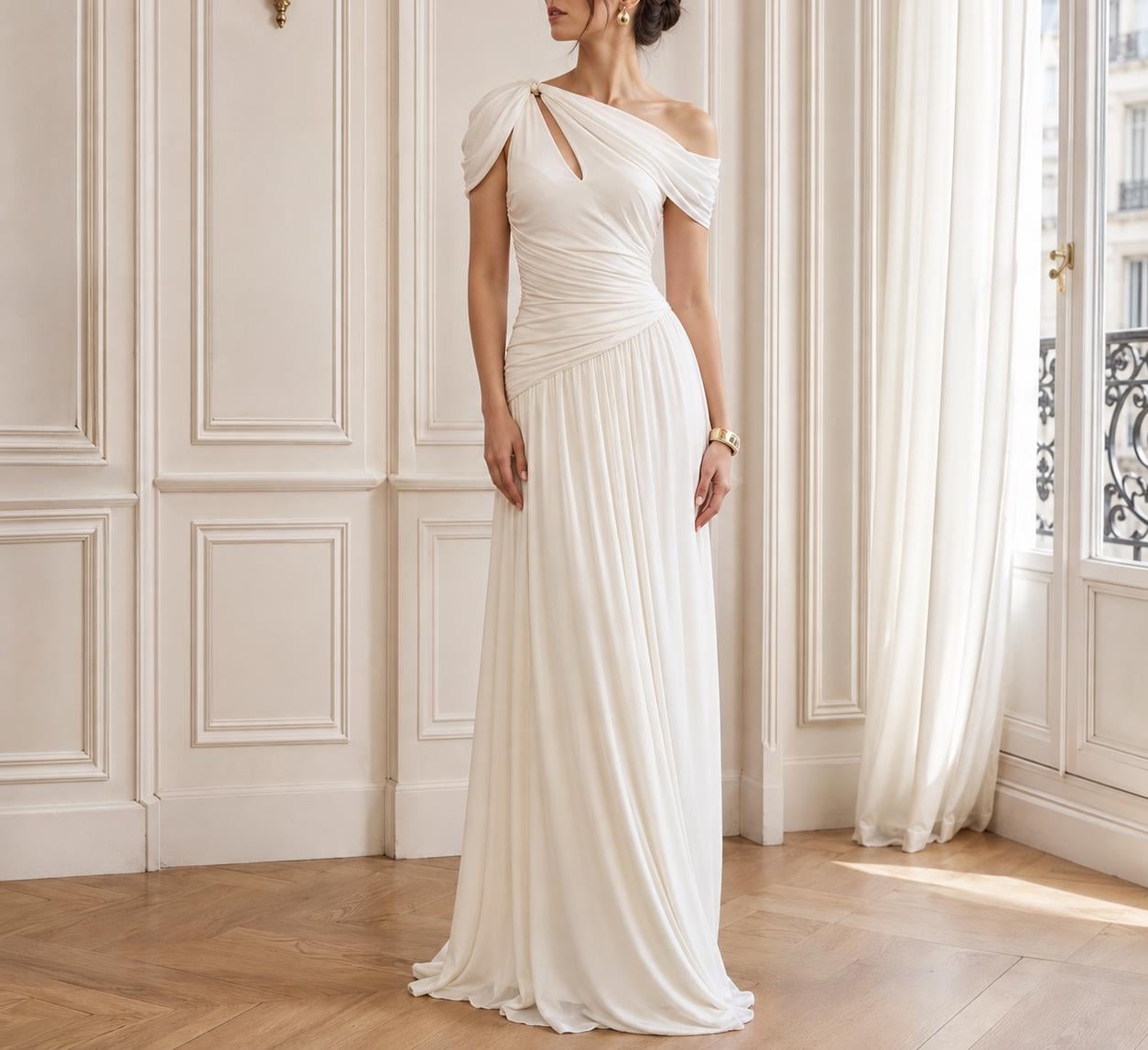greek goddess style formal dress Evening Gown SID-D32929