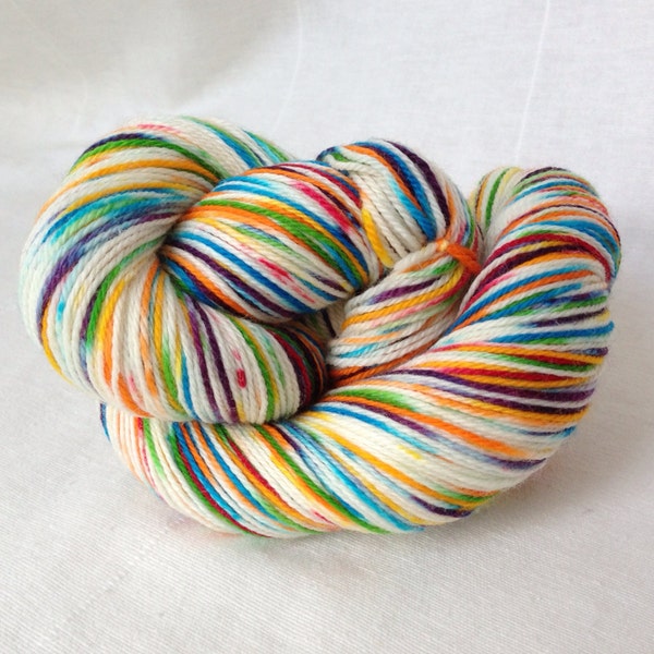Cupcake with Sprinkles - hand-painted sock yarn, rainbow
