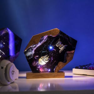 Galaxy Epoxy Resin Night Light, Spaceship Decor, Modern Simple Style
