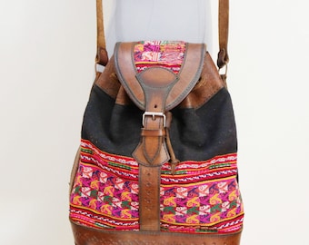 Rustic Cat Handbag Purple Hand Woven Peru Market Bag Peruvian Shoulder Bag Sisal Style Crossbody South American Handbag Beach Bag Purse