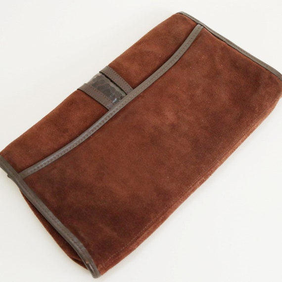 Vintage Margolin Brown Suede Leather and Snakeski… - image 5