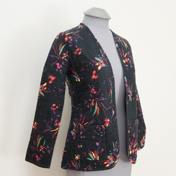 Vintage 80’s Bari Cotton Floral Quilted Jacket- S