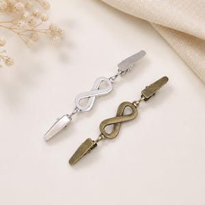 1pcs Vintage Infinity Cardigan Shawl Clip, Waist Tightener, Sweater Clasp, Dress Collar Brooch, Back Cinch Fastener for Women & Girls