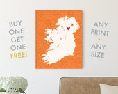 Ireland Art Print Gift - Choose which city your heart belongs to in 8x10, 11x14, and 12x16, plus Canvas!