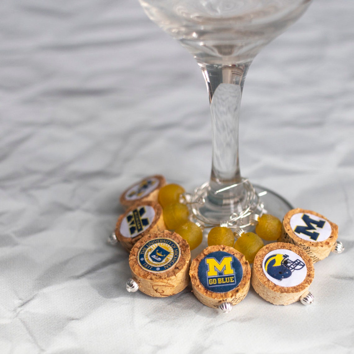 Wine Charms University of Michigan Etsy