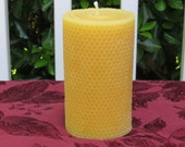 Pure 100 Beeswax 6 quot Rolled Pillar Candle