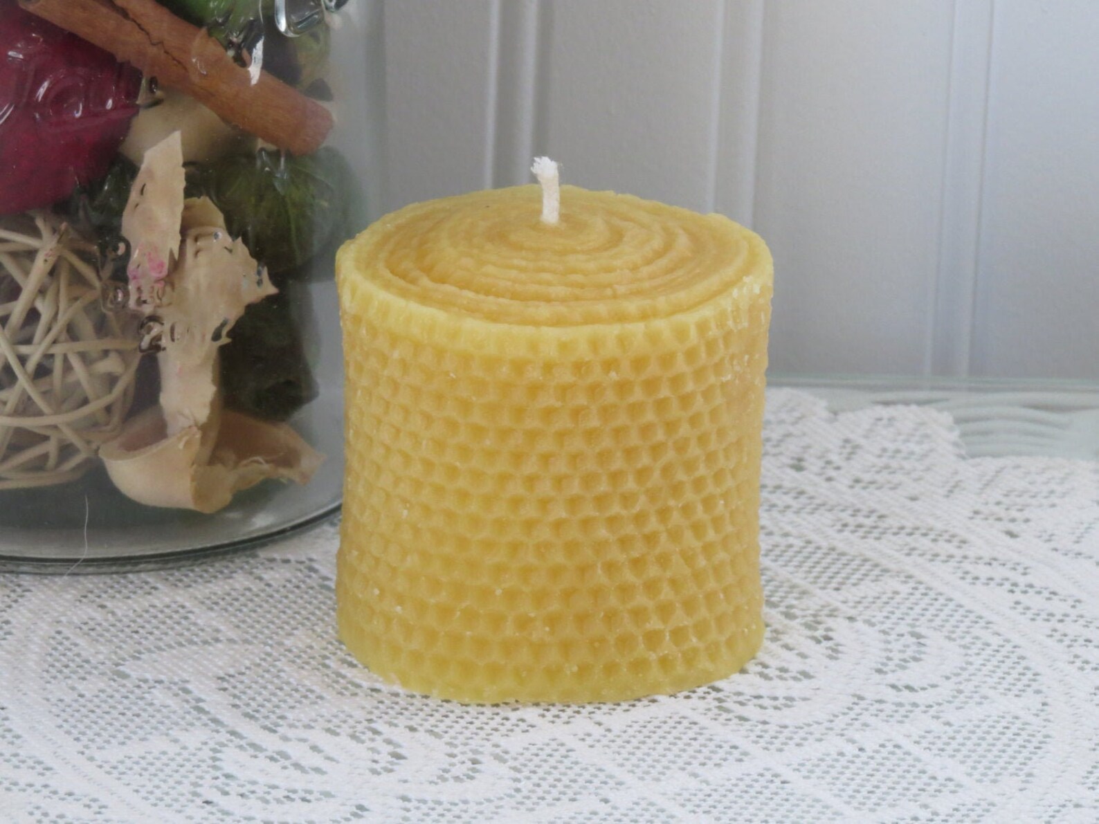 3 Beeswax Pillar Candle Etsy