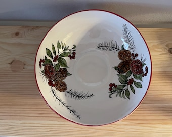 Bol de cerámica turca Çini pintado a mano, frutero con diseño floral de piña apto para alimentos, decoración tradicional de azulejos.