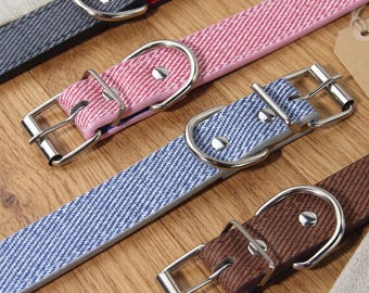 Contrasting Leather Dog Collar, Dog Accessories, Pet Supplies, Pet Collar, Dog Lover Gift, New Puppy Gift