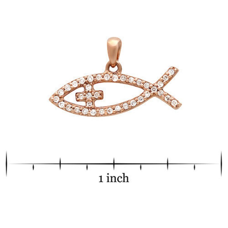 Diamond Jesus Fish Pendant Etsy