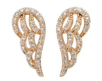 Diamond Angel Wing Earrings