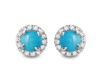 Podstawowe kolczyki Halo Turquoise