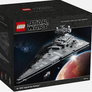 May include: A LEGO Star Wars Ultimate Collector Series Imperial Star Destroyer building set box. The packaging features a large image of the grey starship model against a space background with a planet, and includes the text LEGO Star Wars 75252.