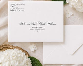 Editable Wedding Envelope Template | Elegant Envelope Addressing Template | Printable Wedding Envelope | Calligraphy Envelope Design
