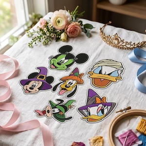 Halloween Disney Custom Embroidered Patch, Retro Spooky Witch Iron-on Patch, Vintage Adults Fan Velcro patch, Jacket Costume Decor