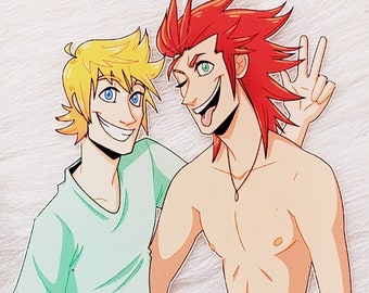 Axel & Roxas Summertime Polaroid Keychain