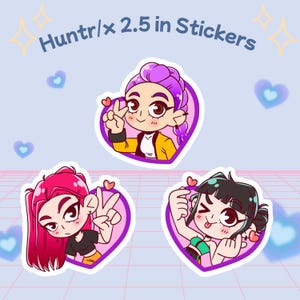 Huntr/x Vinyl Stickers – Kpop Demon Hunters Fan Art 2.5&quot; Waterproof Stickers