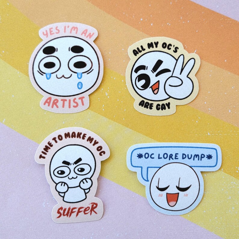 Sticker Drawing Oc Funny OC Artist Meme Stickers | 2” Vinyl Art Humor Stickers | LGBTQ OC ...