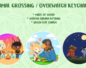 Animal Crossing & Overwatch Wooden Keychains!