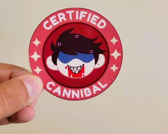 CERTIFIED CANNIBAL Decal Sticker 2.5 Inches